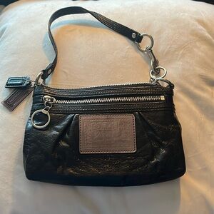 COACH Black Leather Vintage Poppy Mini Bag or Wallet/Wristlet